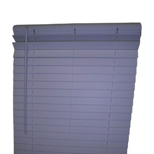 Custom White Cordless 2" Faux Wood Blinds, Room Darkening - 29-3/4"W x 54"L